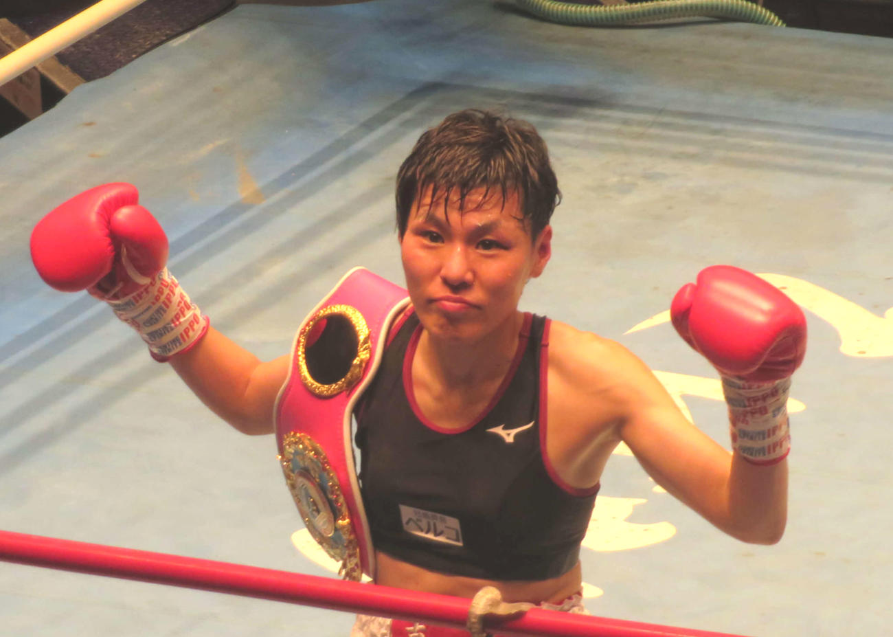 9回TKO勝ちでWBO女子世界ミニマム級新王者となった多田