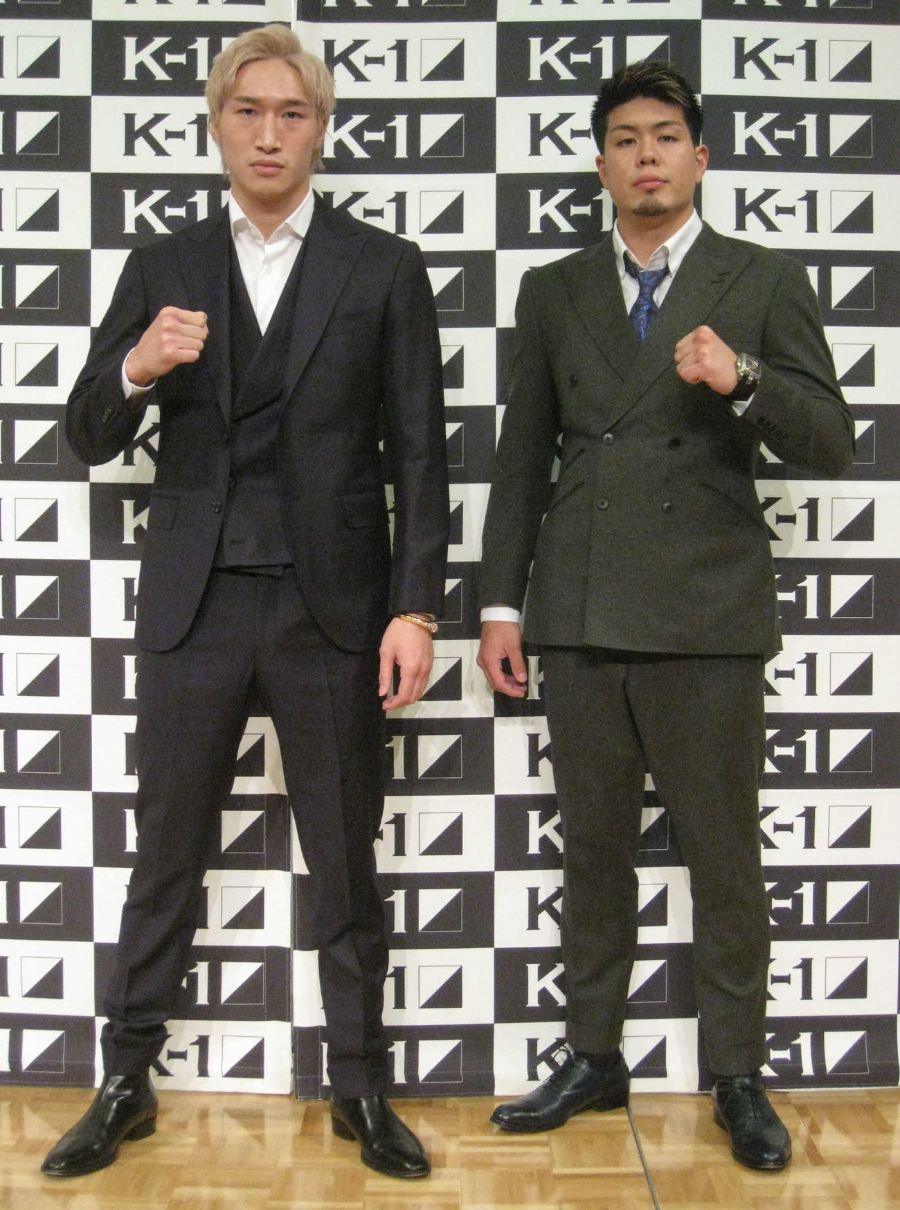 来年1月のK－1ケイズフェスタ4で対戦する安保瑠輝也（左）と海斗（撮影・吉池彰）