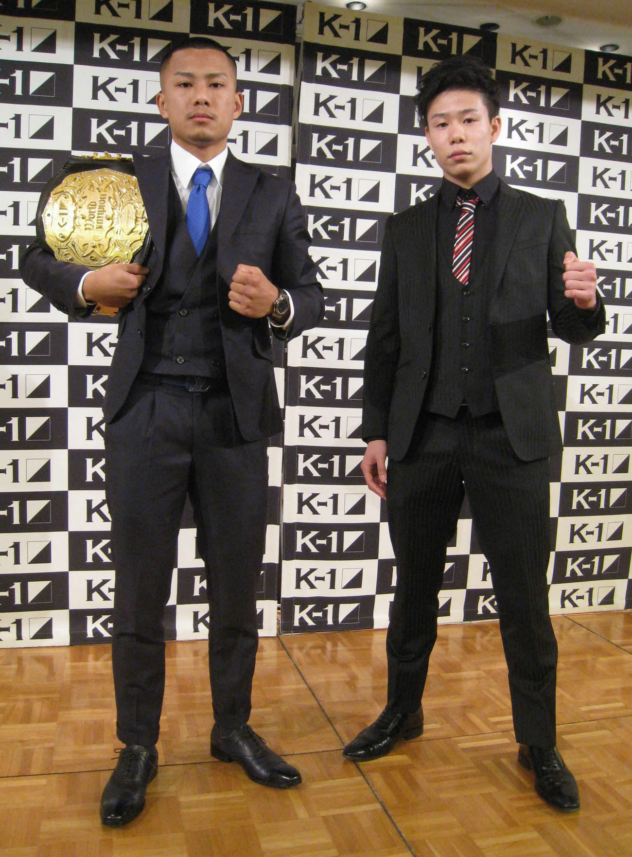 3月21日にタイトル戦を行う王者江川優生（左）と椿原龍矢（撮影・吉池彰）