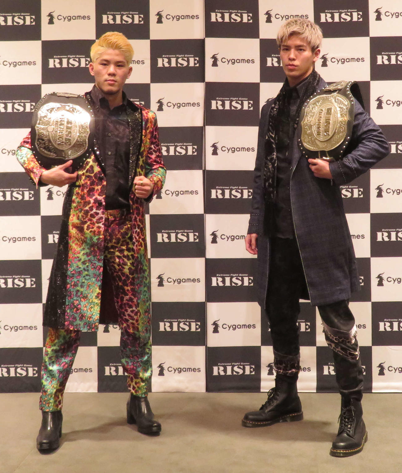 RISE ELDORADO2021で対戦する原口健飛（左）と白鳥大珠（撮影・松熊洋介）