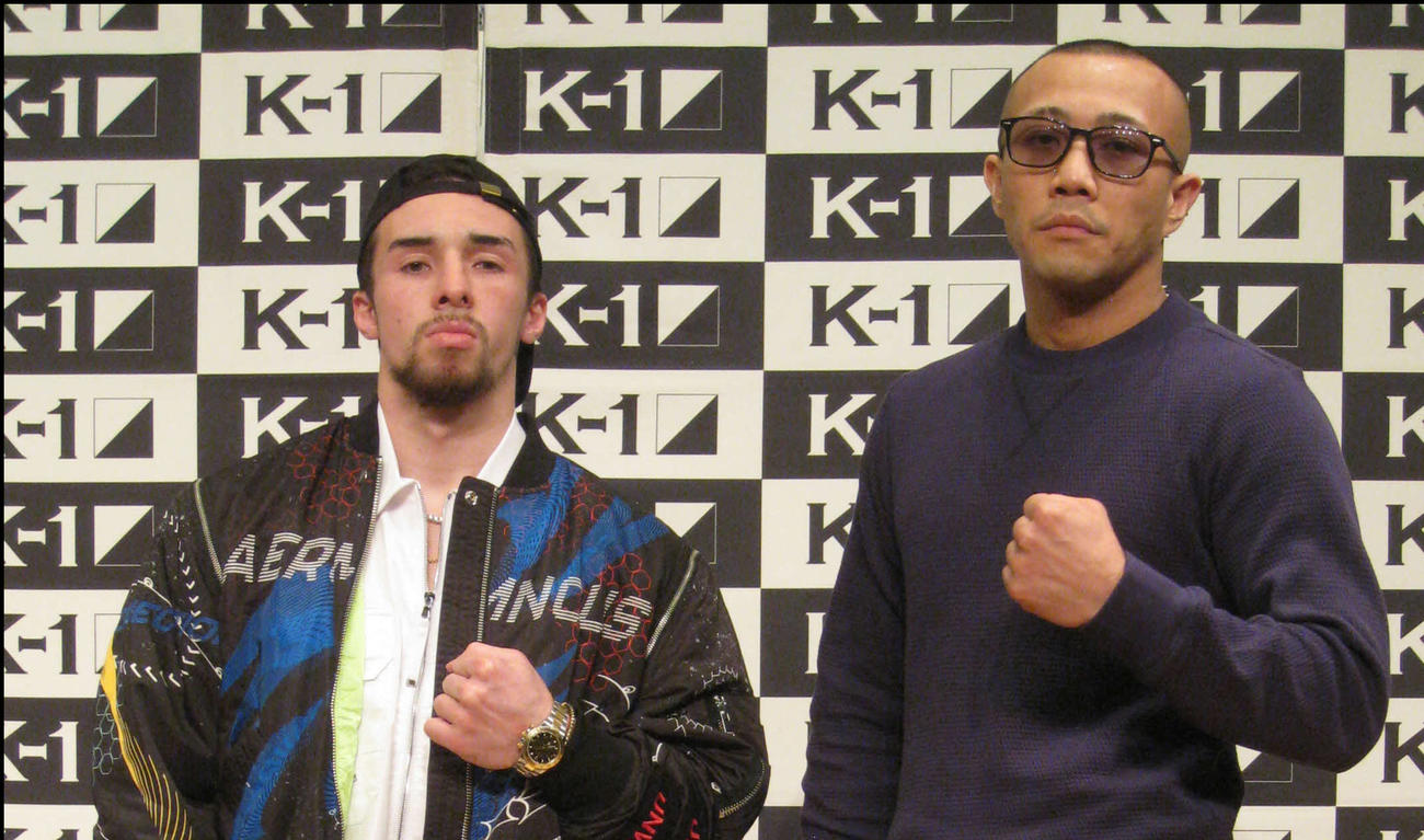 木村”フィリップ”ミノル（左）とMIKE・JOE（撮影・吉池彰）