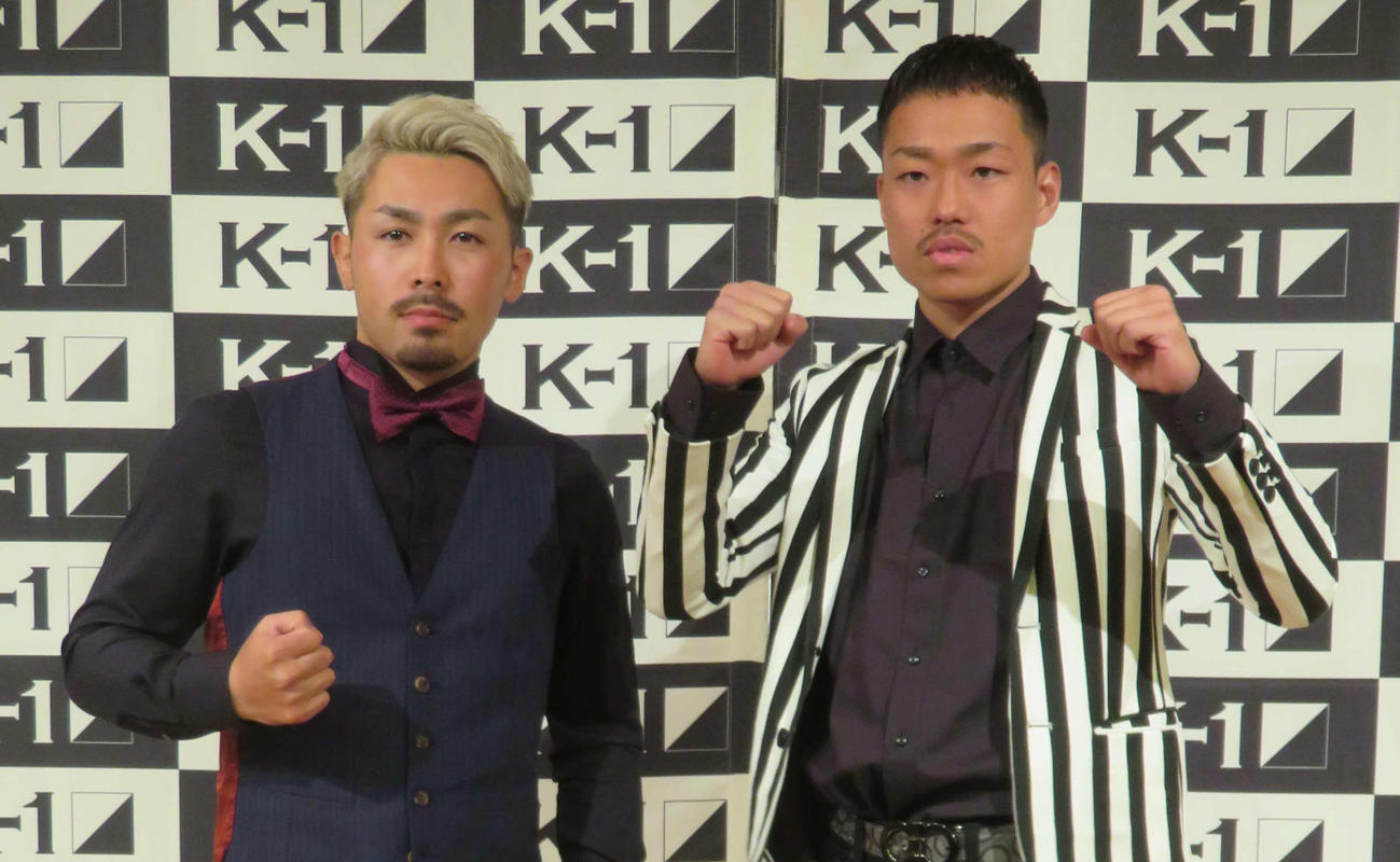 3月21日のケイズフェスタ4大会Day1で対戦する元K－1フェザー級王者村越（左）と芦沢