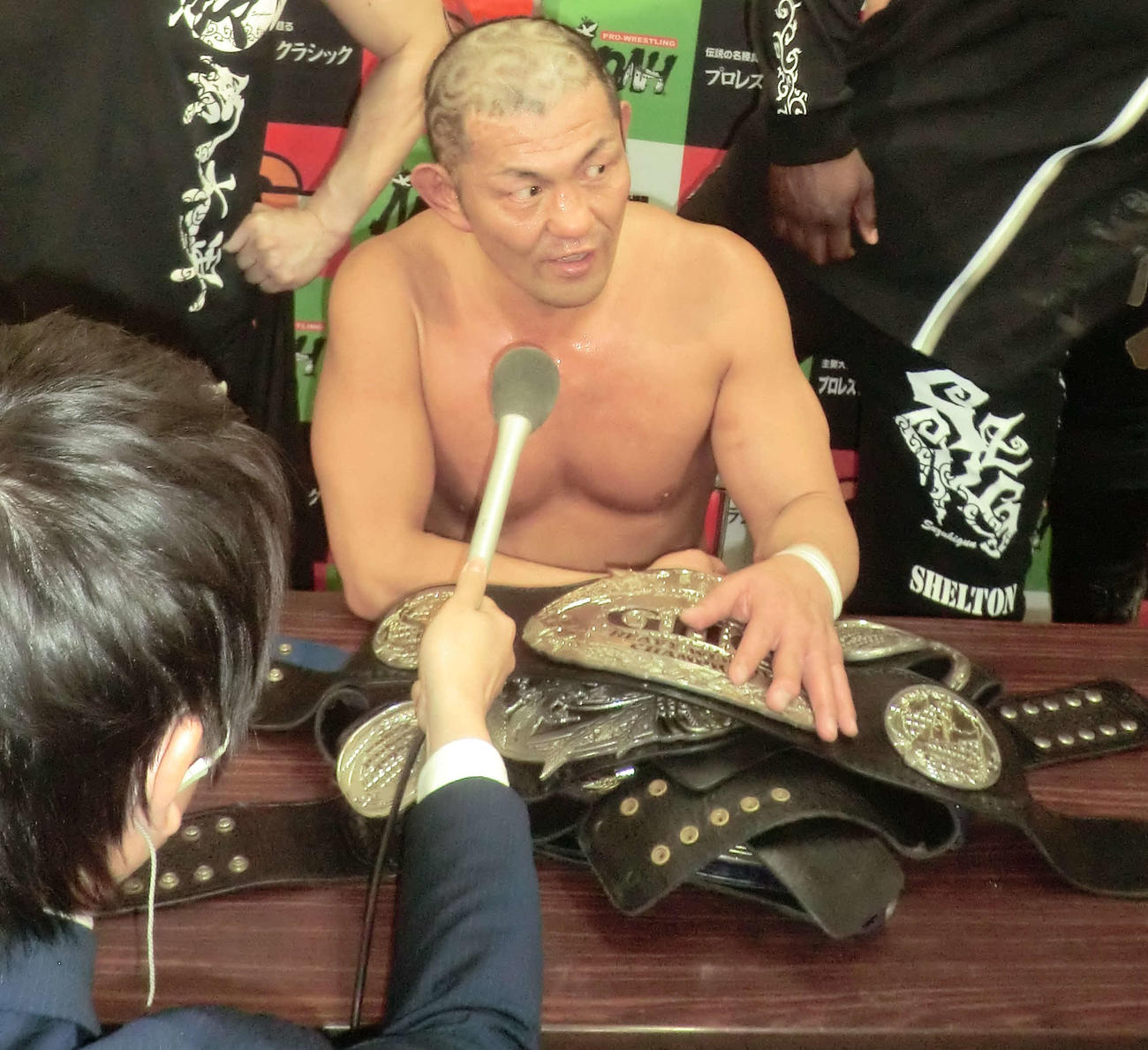 GHCヘビー級王座を獲得した鈴木みのる（2015年3月15日撮影）