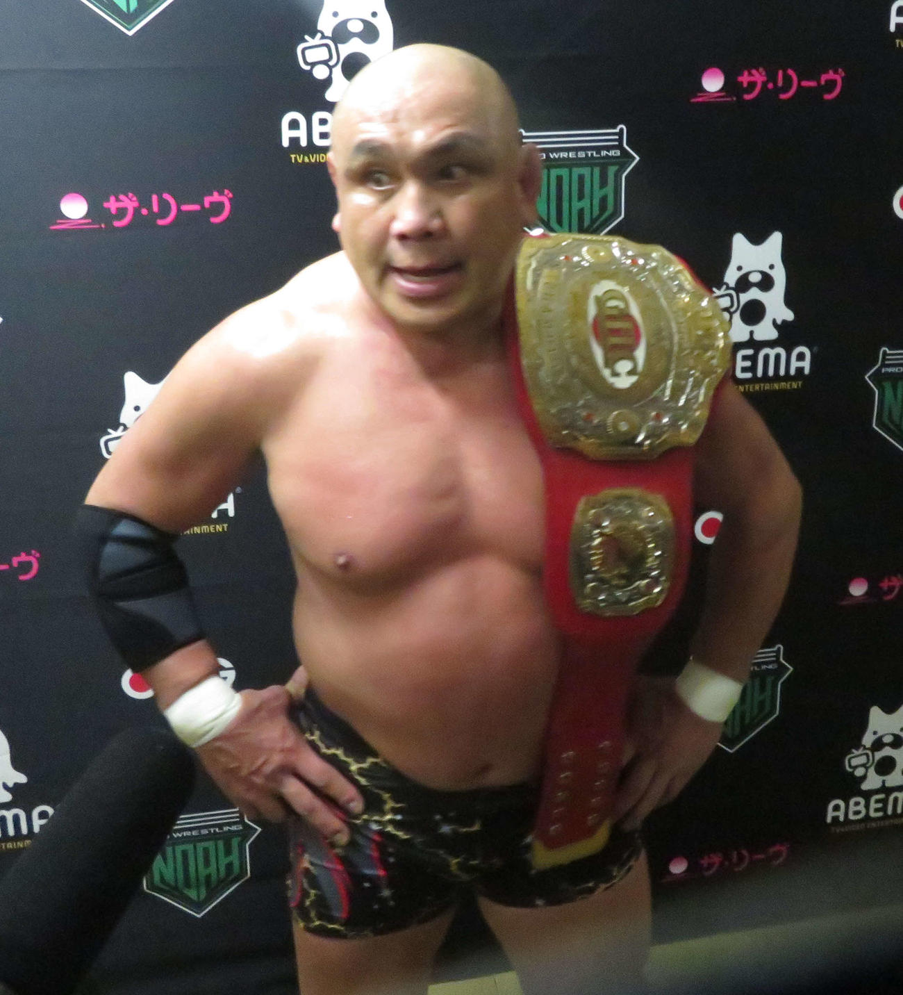 ノア後楽園大会　GHCナショナル王者に輝いた藤田和之（撮影・松熊洋介）