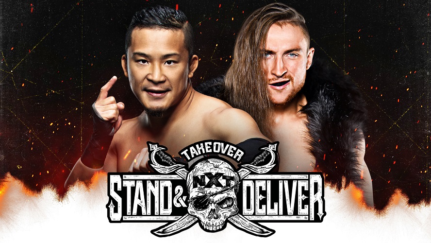 7日のNXTテイクオーバー大会でピート・ダン（右）と対戦するKUSHIDA（Ｃ）2021 WWE, Inc. All Rights Reserved.
