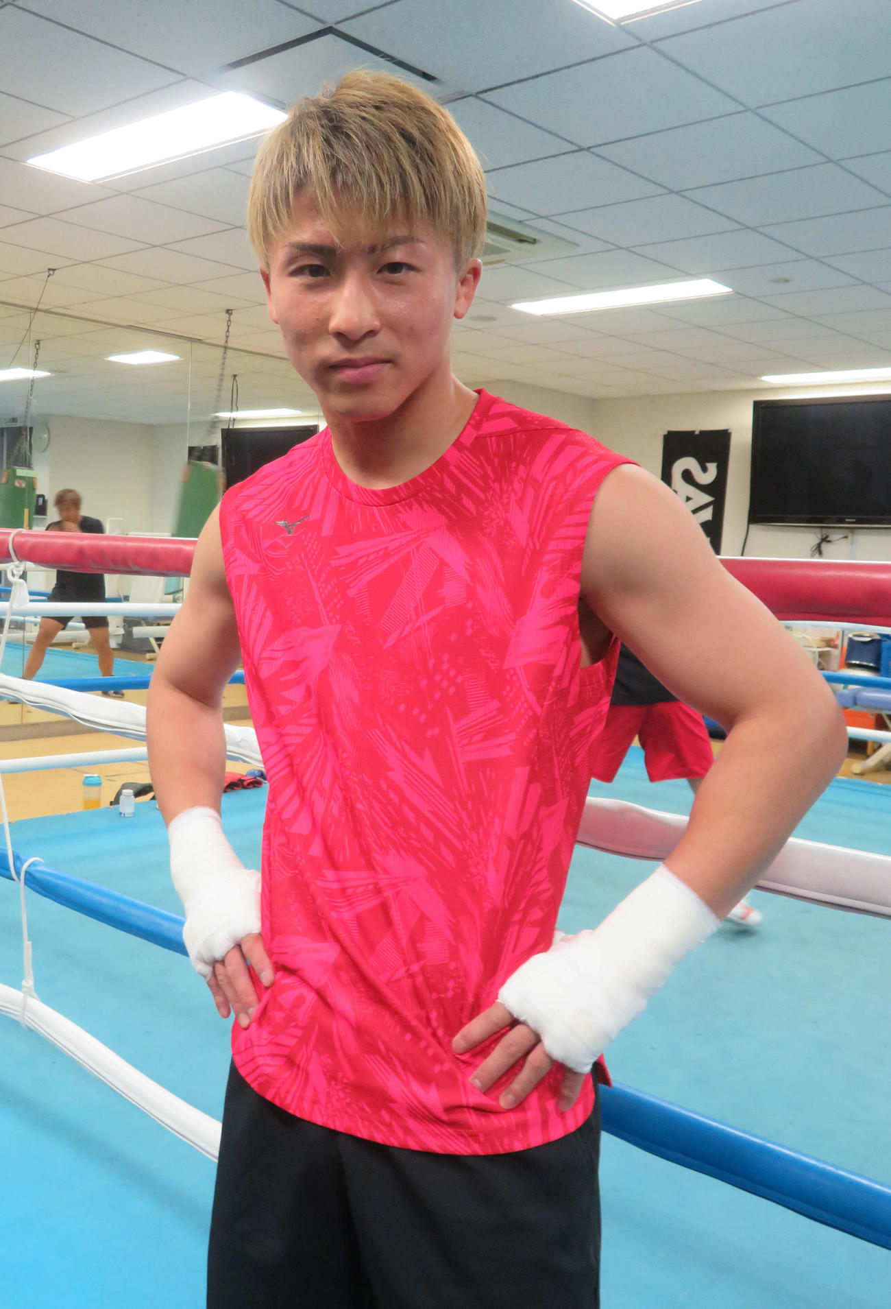 世界王座を初奪取した4月6日にジムワークに臨んだWBAスーパー・IBF世界バンタム級王者井上尚弥