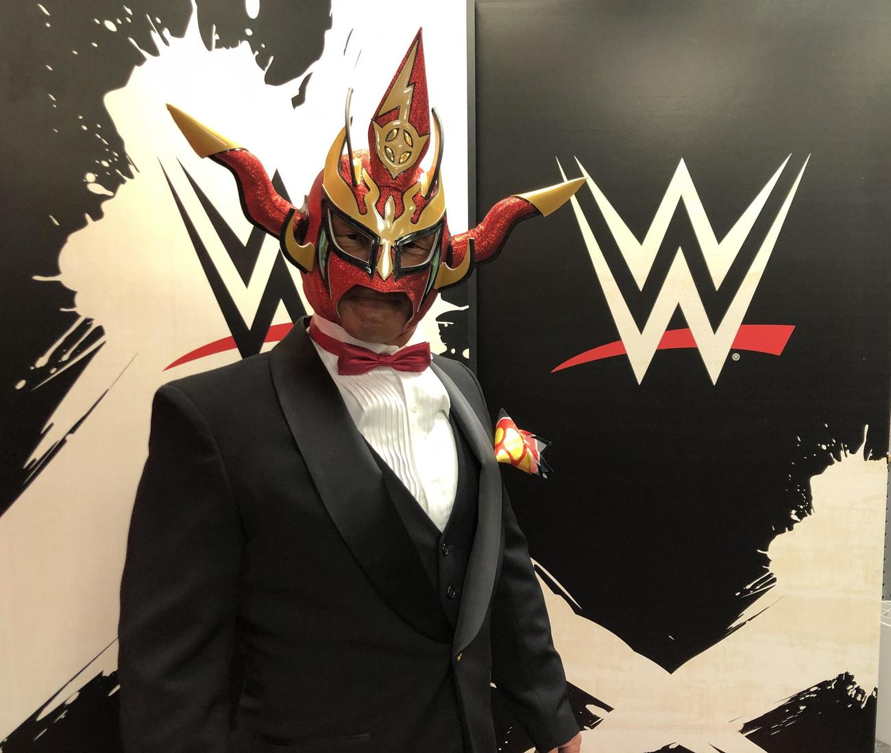20年WWE殿堂入り式典に映像で登場した新日本プロレスの獣神サンダー・ライガー（Ｃ）2021 WWE, Inc. All Rights Reserved.