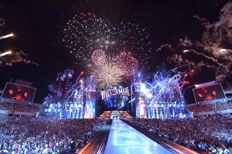 レッスルマニア33大会のステージはテーマパークをイメージコピーライト2021 WWE, Inc. All Rights Reserved.