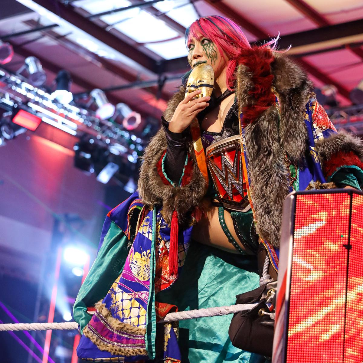19日（日本時間20日）のロウ大会でシャーロット・フレアーと対戦するアスカ（C）2021 WWE, Inc. All Rights Reserved.