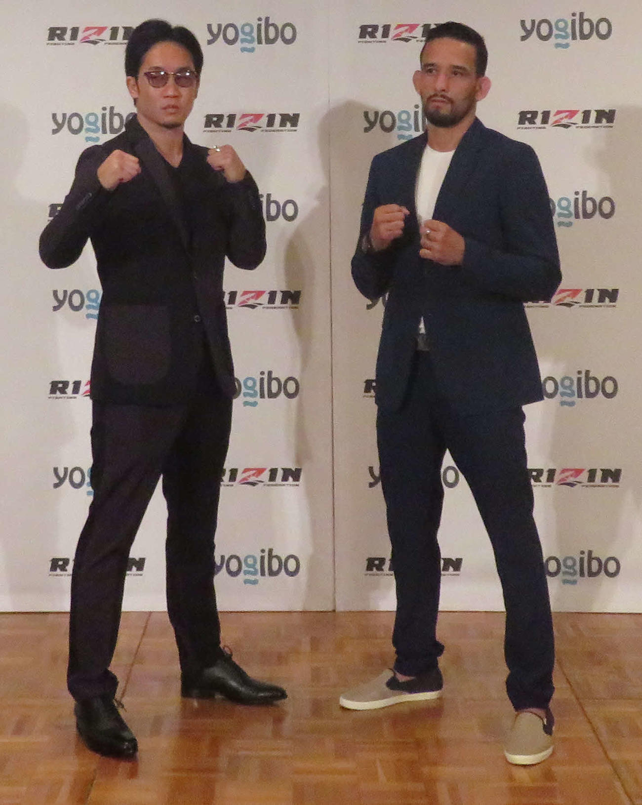 6月13日のRIZIN28大会で対戦する朝倉未来（左）とクレベル・コイケ（撮影・松熊洋介）
