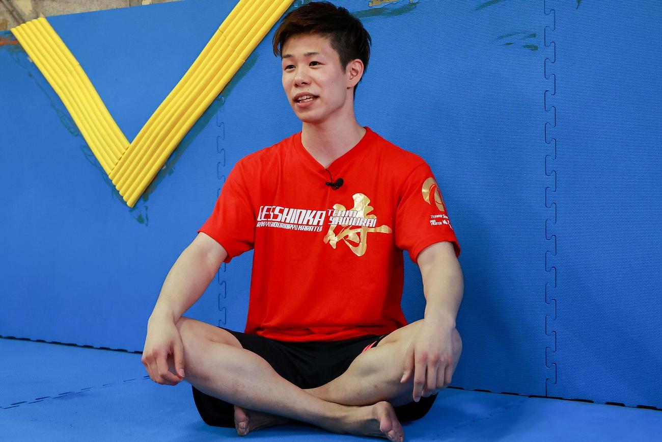 「K－1フェザー級戦国時代、到来」のキャッチコピーを受け「徳川家康になりたい」と語ったK－1フェザー級王者椿原(C)K－1
