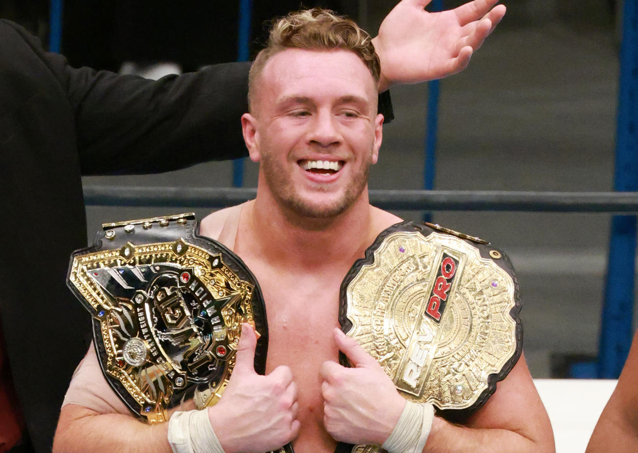 IWGP世界ヘビー級王者に輝いたウィル・オスプレイ（2021年4月4日撮影）