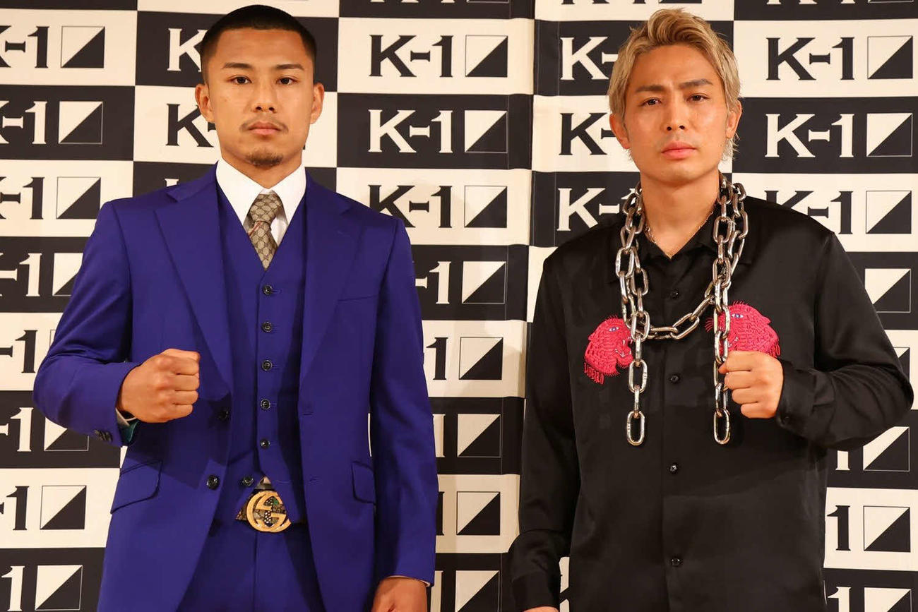 スーパー・フェザー級で対戦する江川優生（左）と大岩龍矢（C）K－1