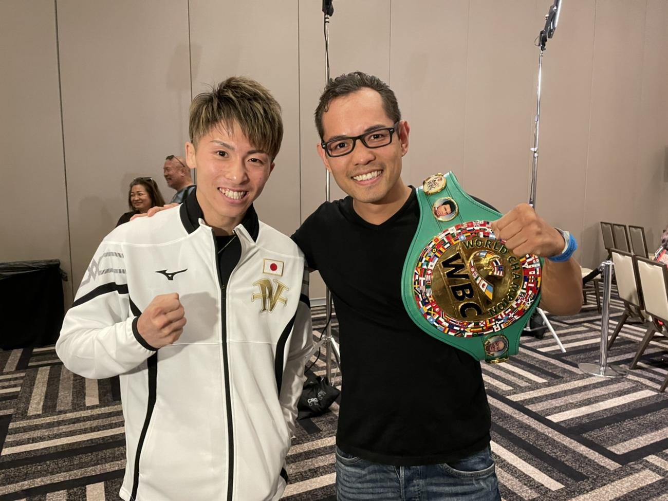 ドネアと再会した井上（大橋ジム提供）