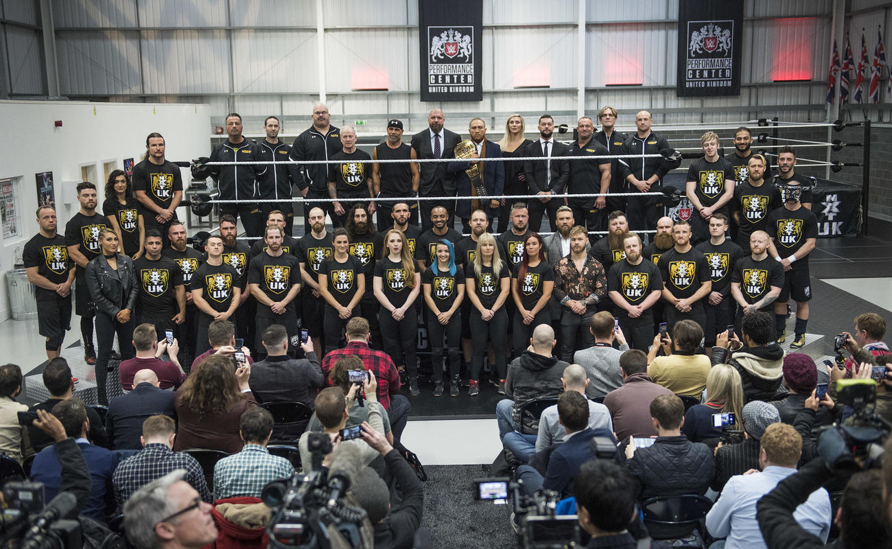 19年1月、NXT UK設立時の記者会見の模様（C）2021 WWE, Inc. All Rights Reserved.