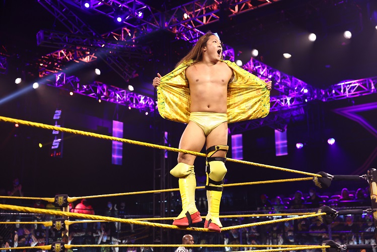 NXTブレイクアウト・トーナメントへの出場を熱望したイケメン二郎（C）2021 WWE, Inc. All Rights Reserved.