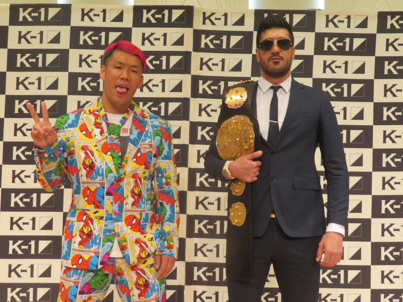 9月20日のK－1横浜大会で対戦することが決まった京太郎（左）とK－1クルーザー級王者カリミアン