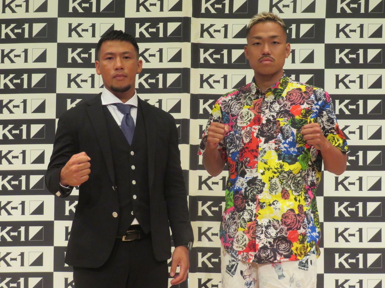 9月20日のK－1横浜大会で再戦が実現した元スーパーフェザー級王者卜部弘（左）と芦沢