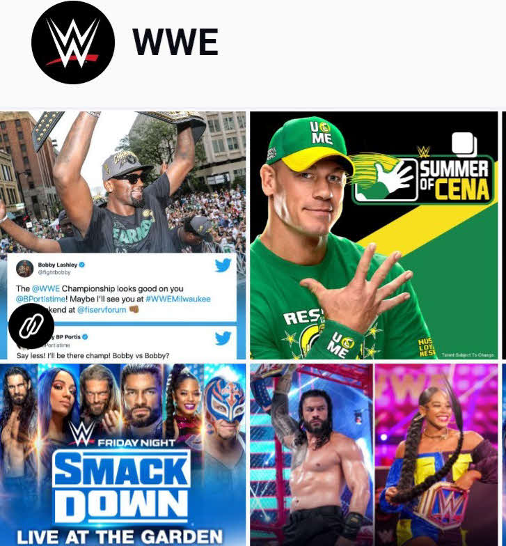 WWEのインスタグラム