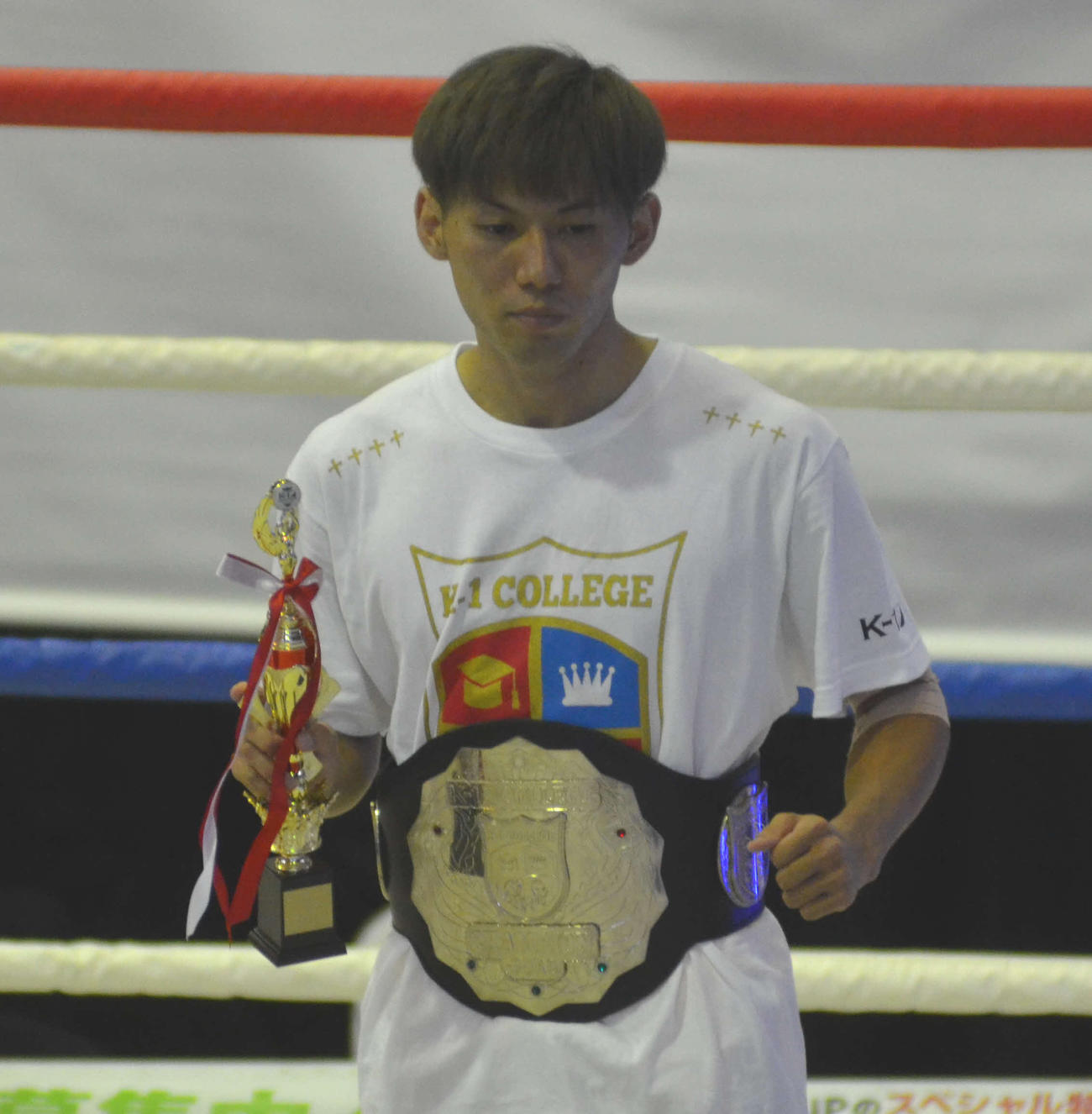 K1カレッジ60キロ　トーナメントを制した安晟太（撮影・吉池彰）