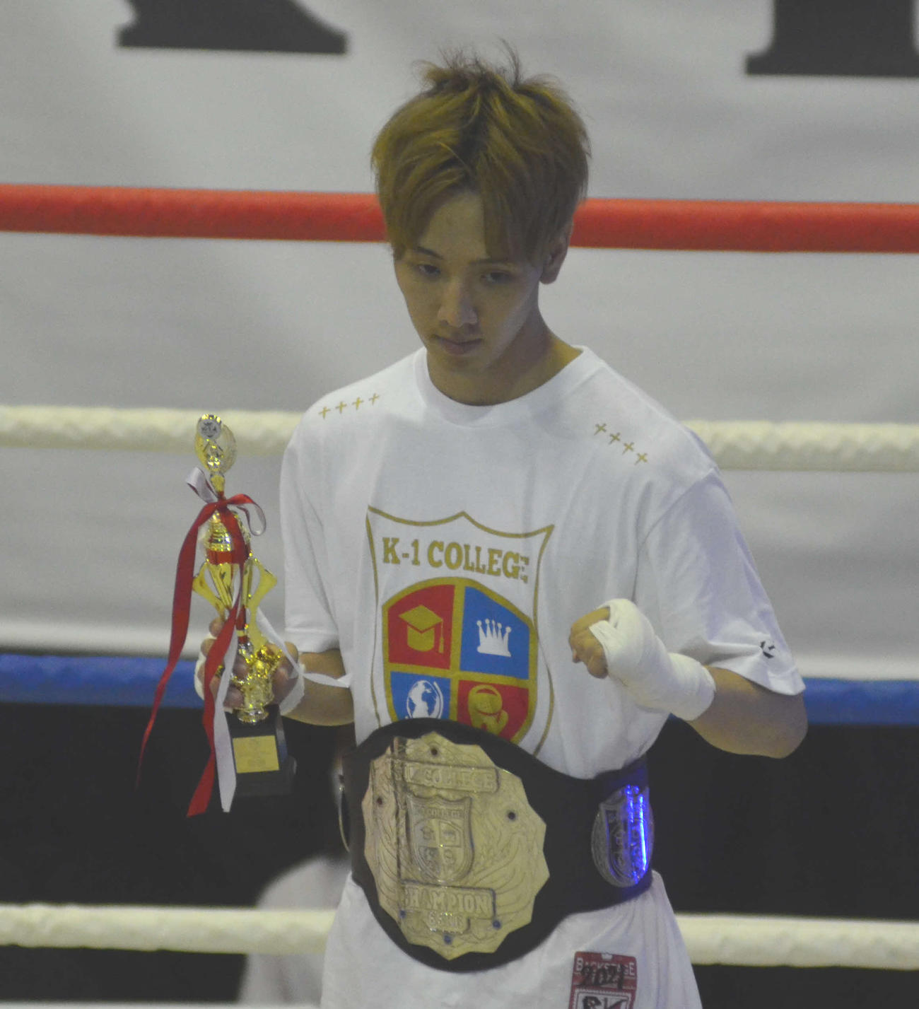K1カレッジ65キロ　トーナメントを制した切詰大貴（撮影・吉池彰）