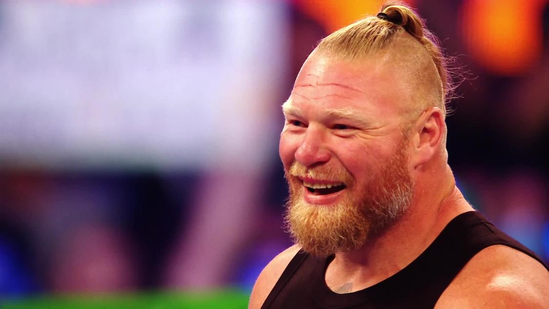 次週の米マディソン・スクエア・ガーデン大会の登場を予告したレスナー（C）2021 WWE, Inc. All Rights Reserved.