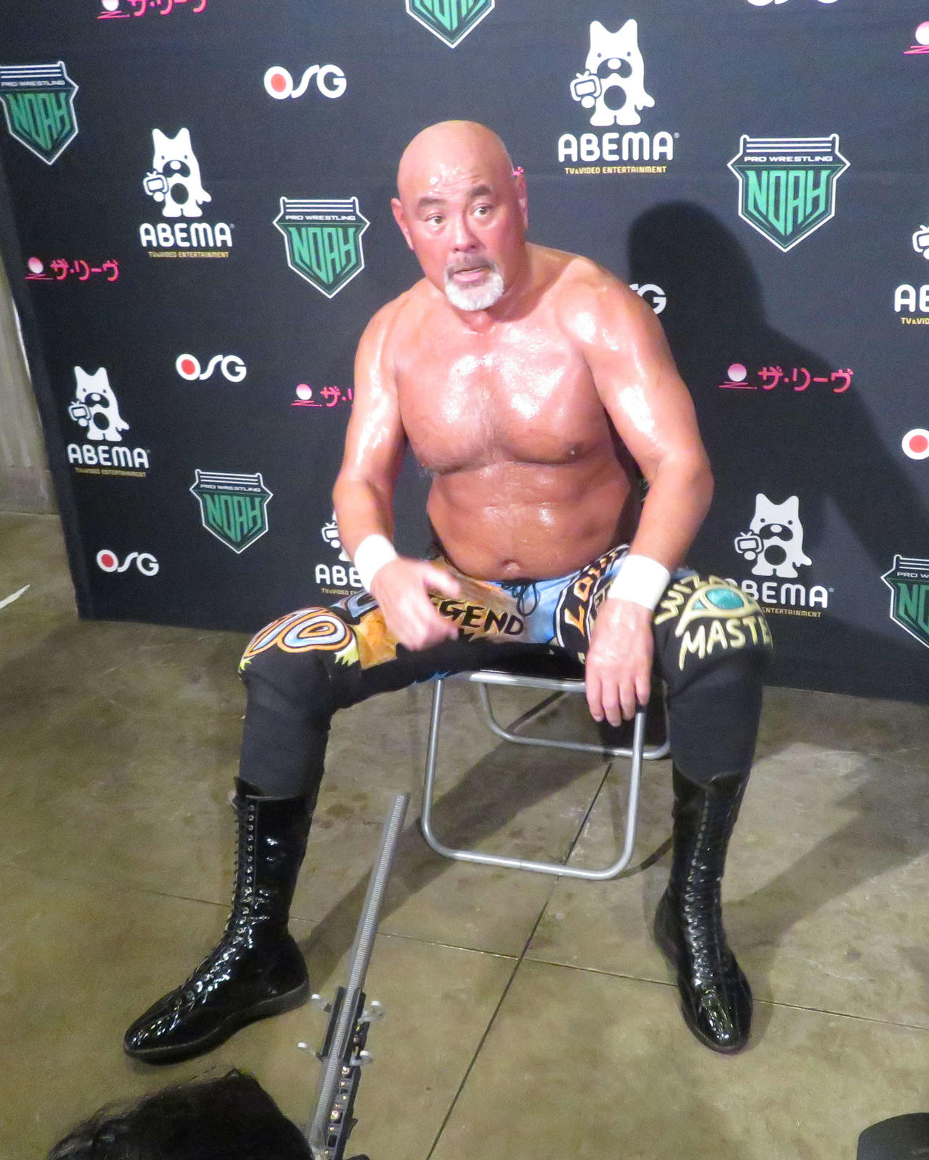 プロレスリング・ノア　「N－1 VICTORY」で征矢学に勝利した武藤敬司（撮影・松熊洋介）
