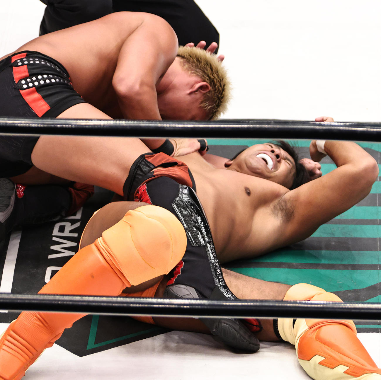 船木誠勝（右）からフォール勝ちした中嶋勝彦（撮影・中島郁夫）