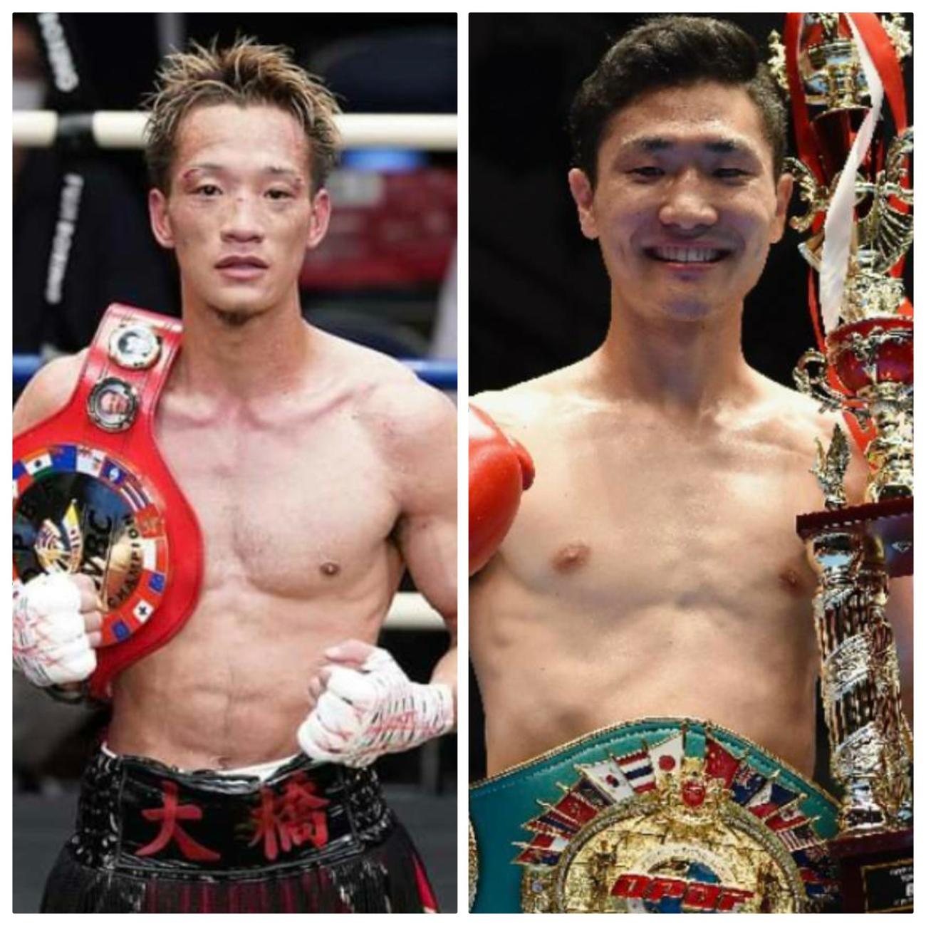 10・19後楽園で対戦する東洋太平洋バンタム級王者中嶋（左）と挑戦者の前王者栗原（大橋ジム提供）