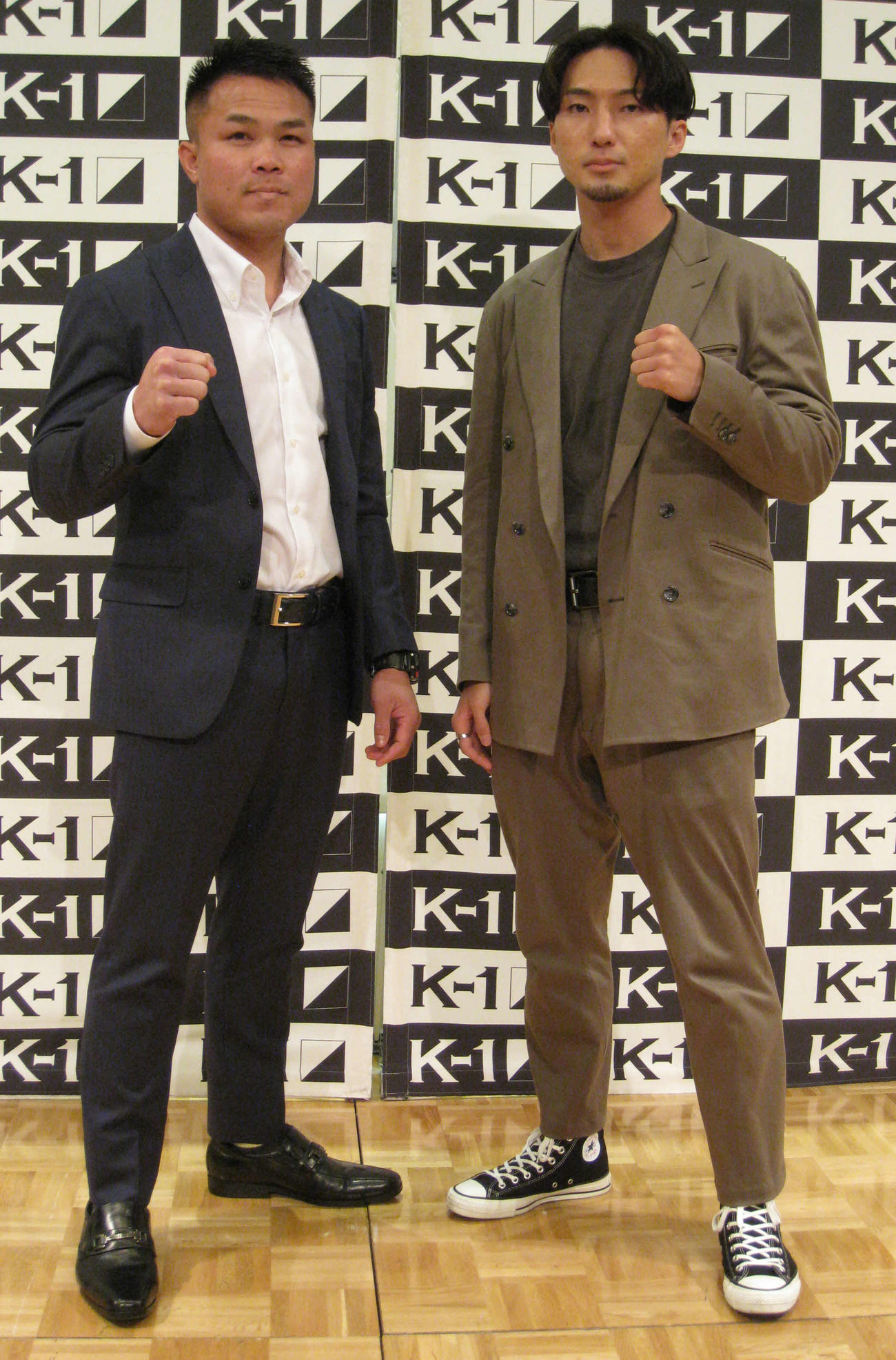 K－1ライト級注目の顔合わせとなるゴンナパー・ウィラサクレック（左）と西京佑馬（撮影・吉池彰）