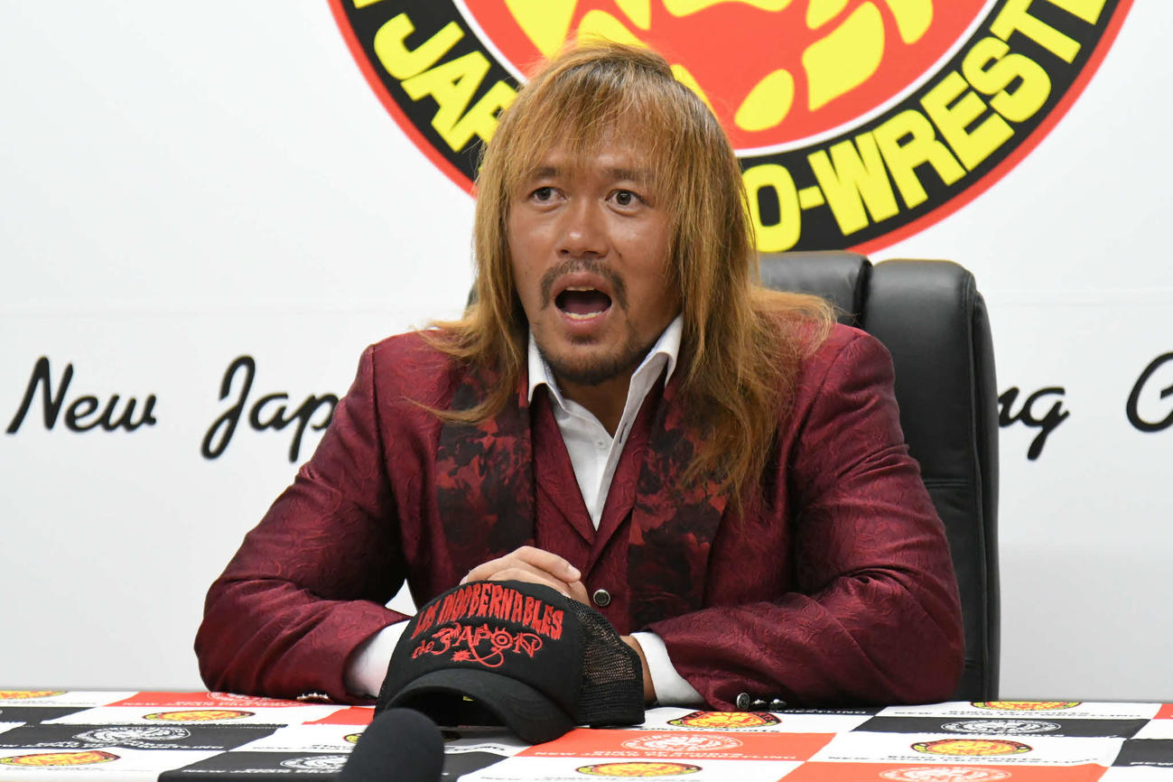 復帰を宣言する内藤（新日本プロレス提供）