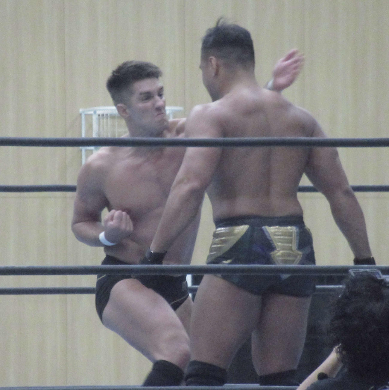 ヘナーレに攻撃するセイバーJr（撮影・勝部晃多）