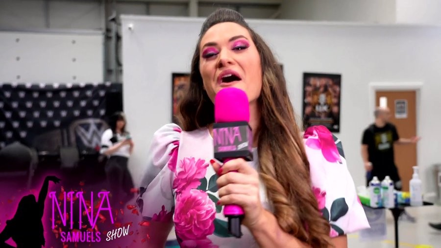 NXT UK女子王者里村明衣子の練習を邪魔したニーナ・サミュエルズ（C）2021 WWE, Inc. All Rights Reserved.