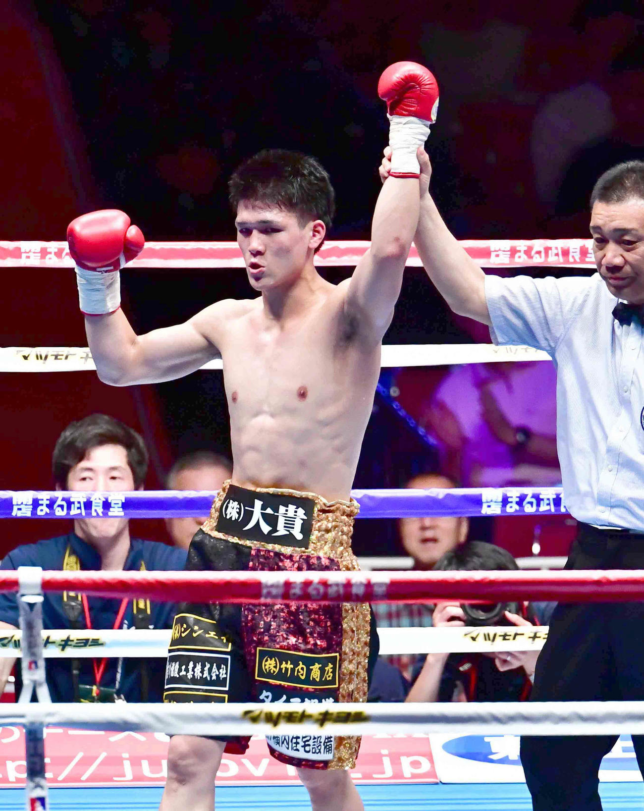 宇津木秀対ピッコロ・ヴォリバー　3回KO勝ちを収めた宇津木秀（2019年6月19日撮影）