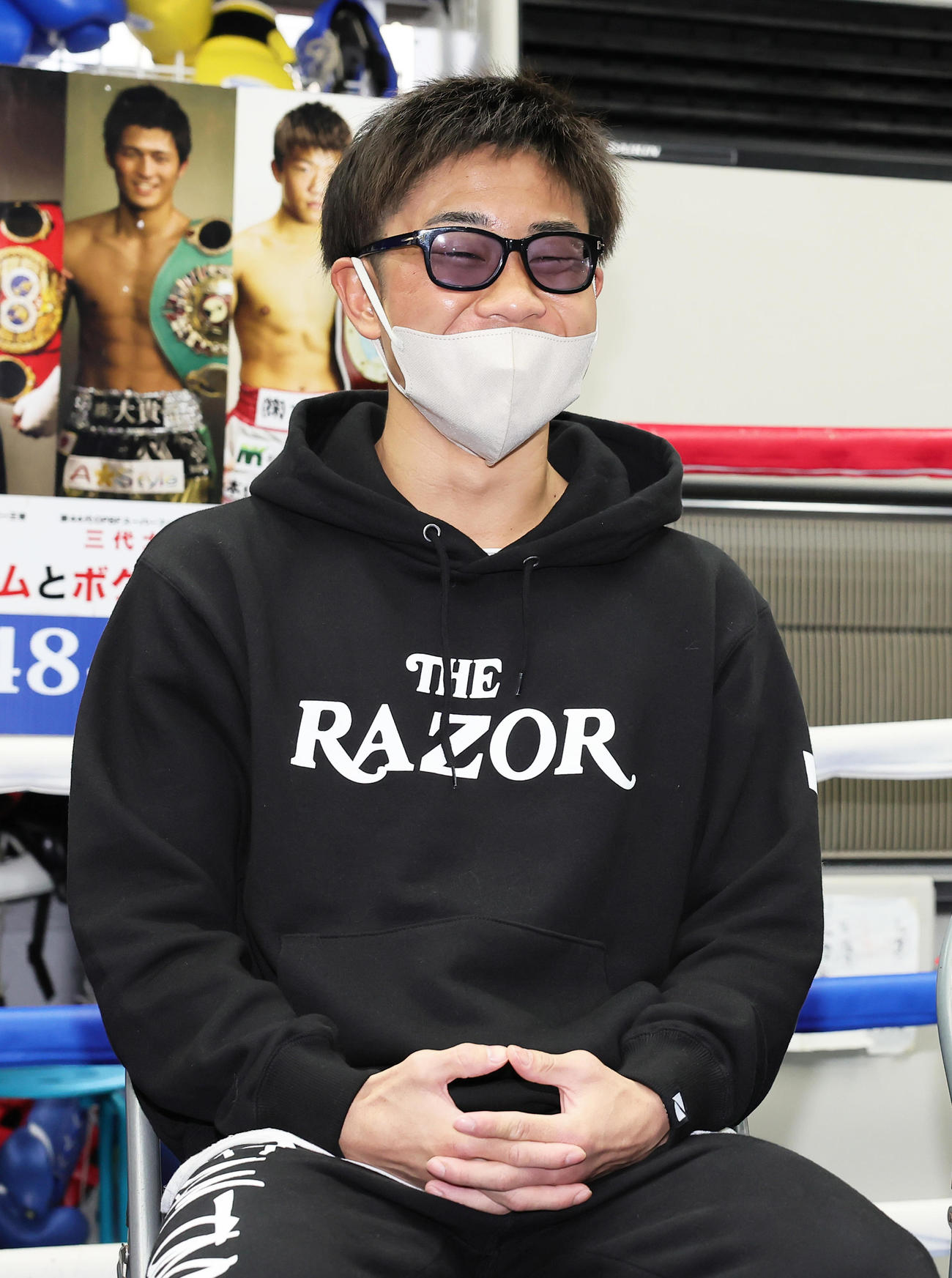 WBOミニマム級新王者となった谷口は一夜明け会見で喜びを語る（撮影・足立雅史）