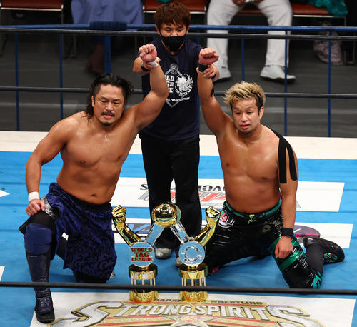 後藤洋央紀 ｙｏｓｈｉ ｈａｓｈｉ組がｗｔｌ初優勝 絆が生んだ栄光 プロレス写真ニュース 日刊スポーツ