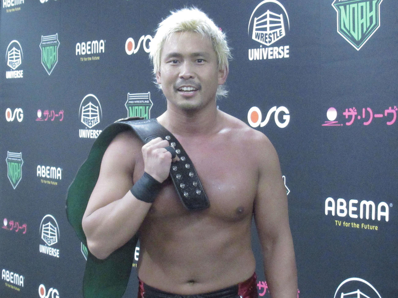 GHCヘビー級王座を防衛した中嶋（撮影・勝部晃多）