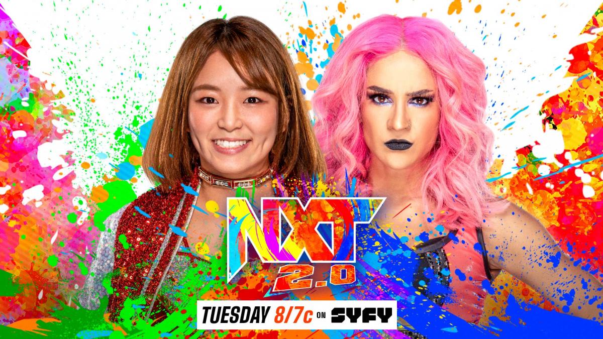 次週に対戦が決定したサレイ（左）とダコタ・カイ（C）2022 WWE, Inc. All Rights Reserved.