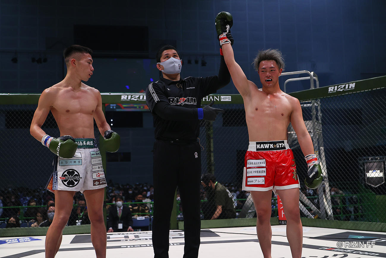 仲川広汰（左）に判定勝ちした大樹（ｃ）RIZIN FF
