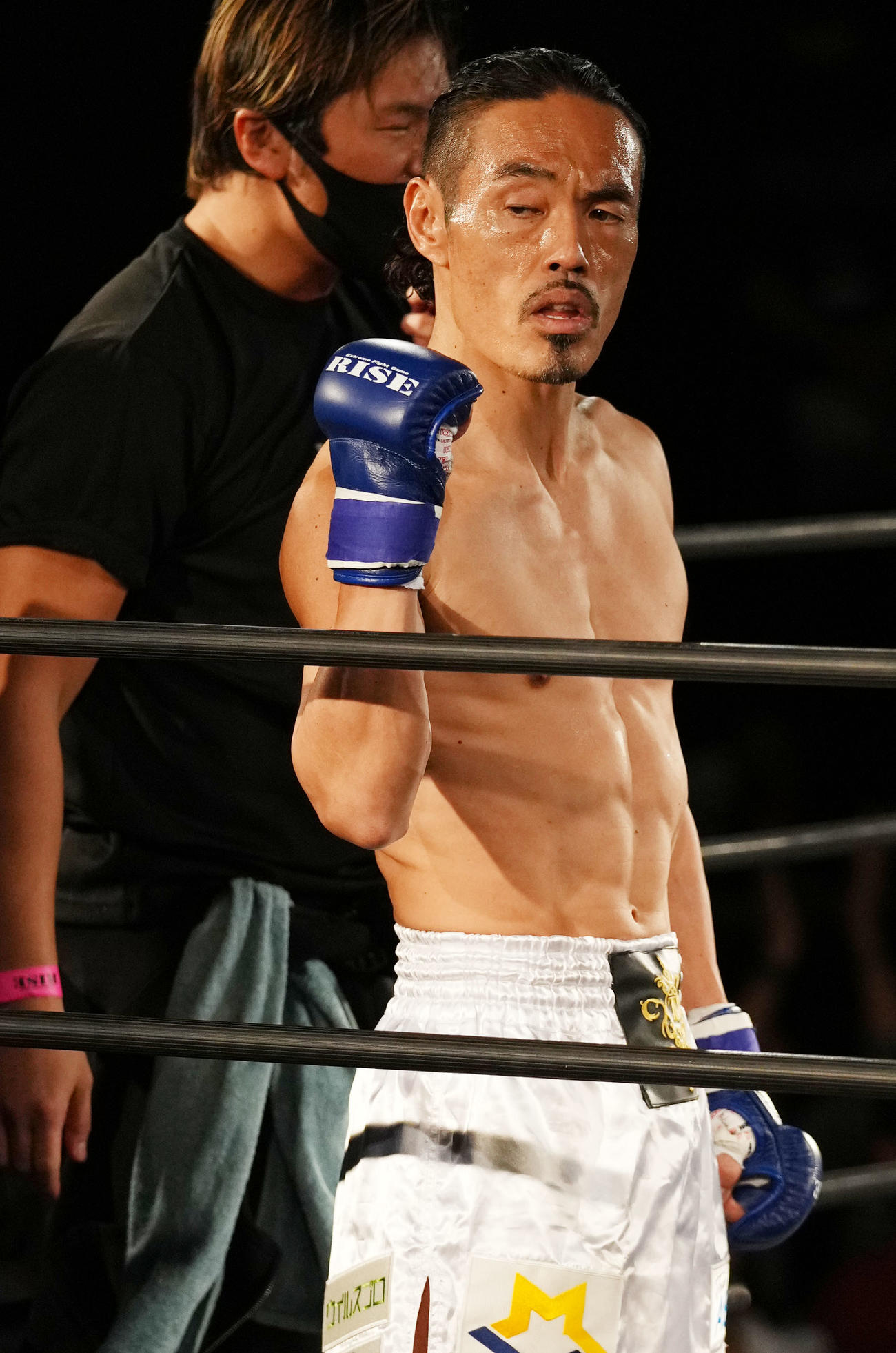 2月のRISE新宿大会でプロデビューした、元年俸120円Jリーガーで格闘家の安彦孝真（2022年2月16日撮影）