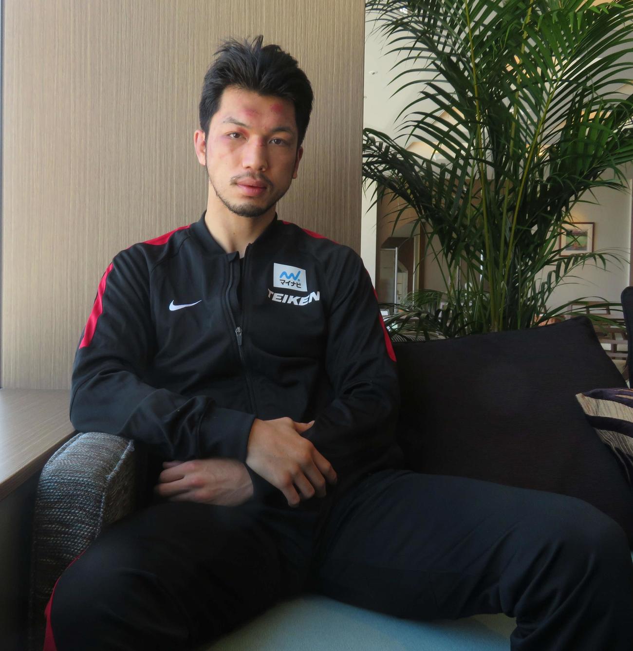 ゴロフキン戦から一夜明け、心境を口にする前WBA世界ミドル級スーパー王者村田（帝拳ジム提供）