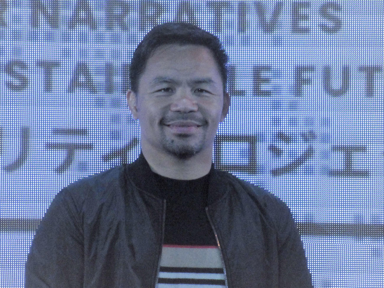 「ONE ASIA未来チャリティプロジェクト発表記念イベント」に登壇したパッキャオ（撮影・勝部晃多）