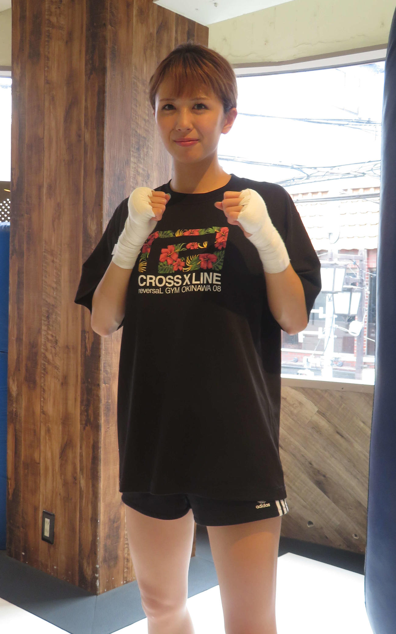 25日のK－1女子アトム級王座決定トーナメントに向けて練習公開した菅原美優