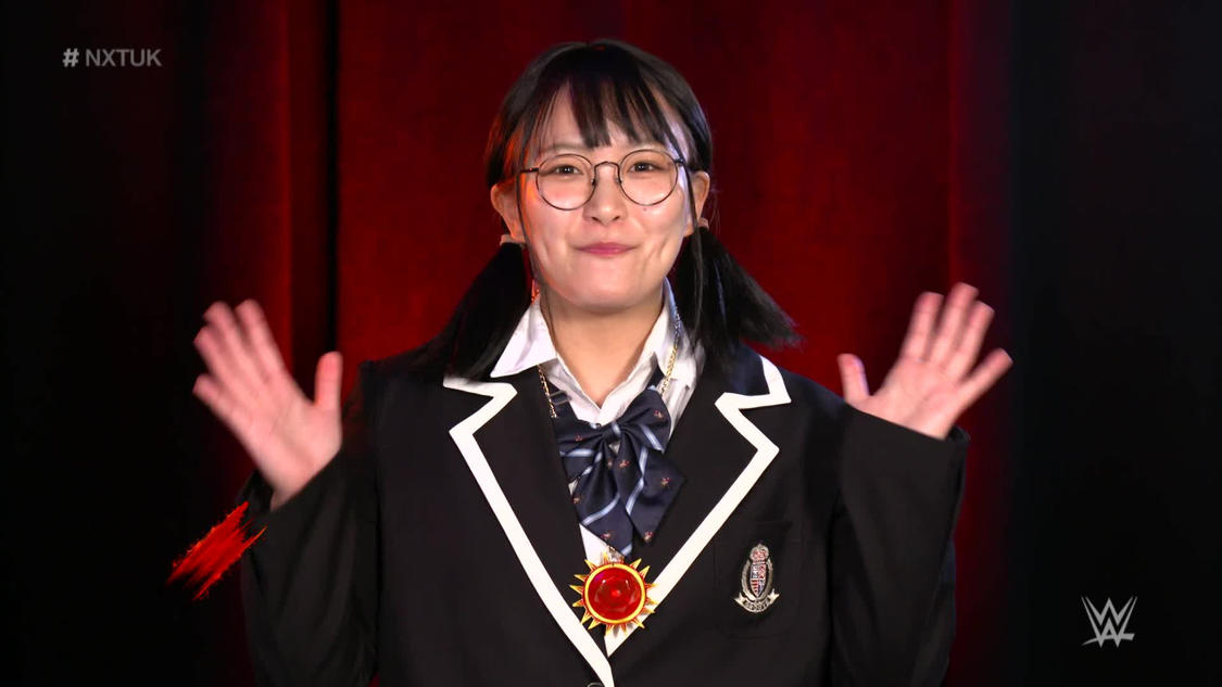 NXT・UK大会に映像で登場し、参戦を表明したサレイ(C)2022 WWE, Inc. All Rights Reserved.