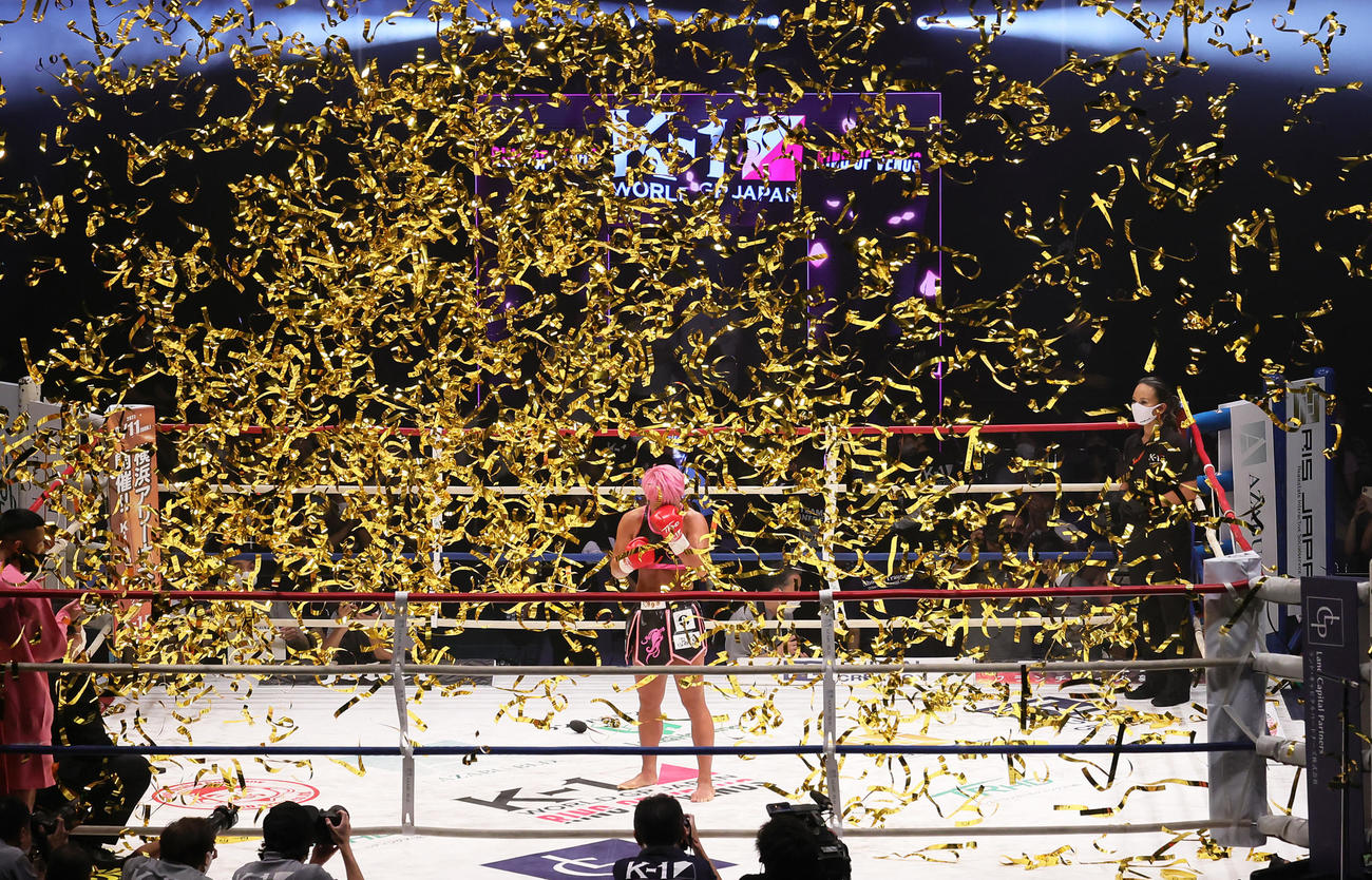 KANAはKO勝ちで初防衛に成功する（撮影・足立雅史）