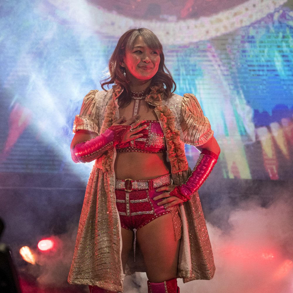 NXT・UK女子王者里村明衣子に対戦要求したサレイ（C）2022 WWE, Inc. All Rights Reserved