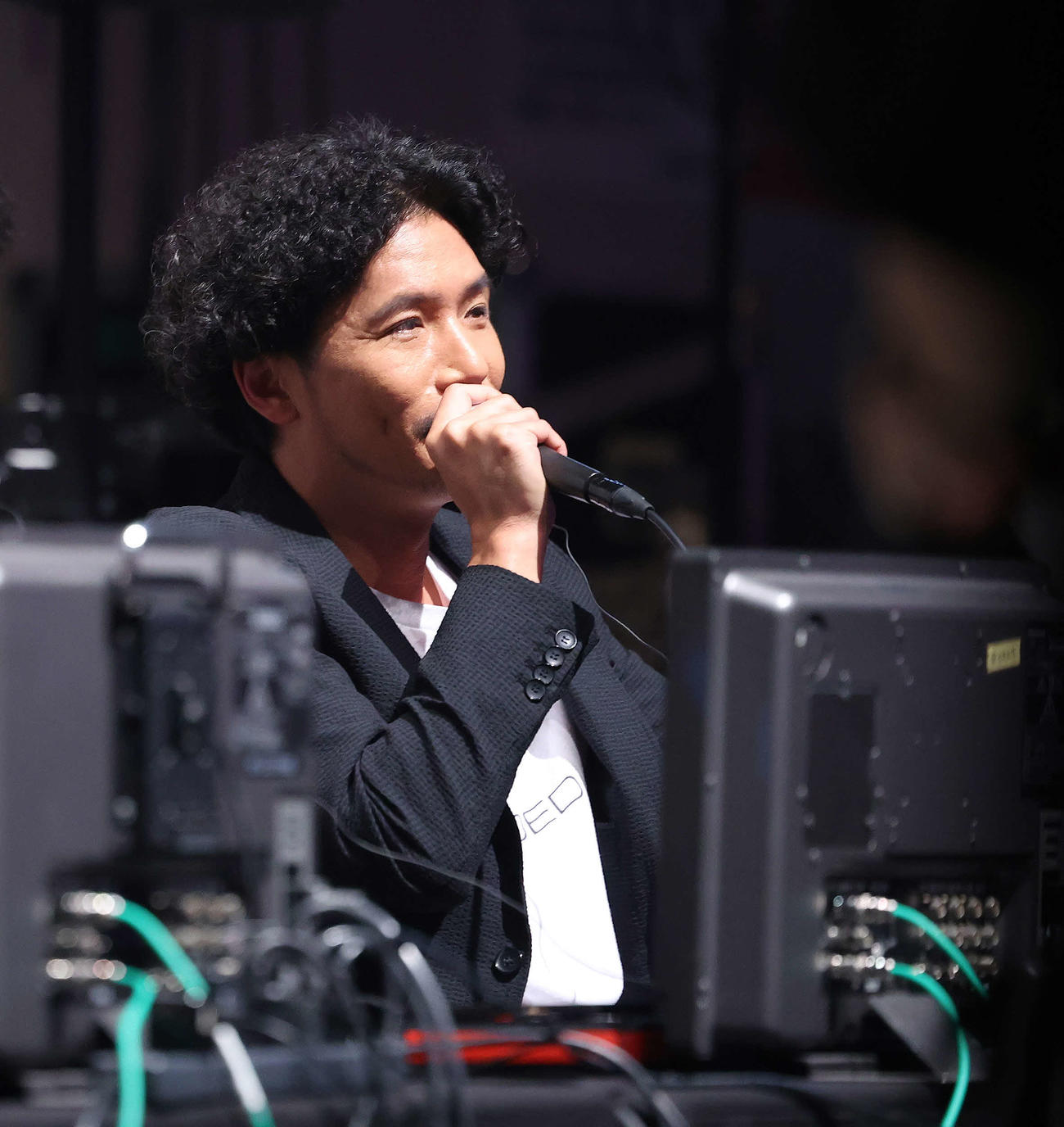 「Breakin Down5」試合開始前、トークするZeebra（撮影・河田真司）