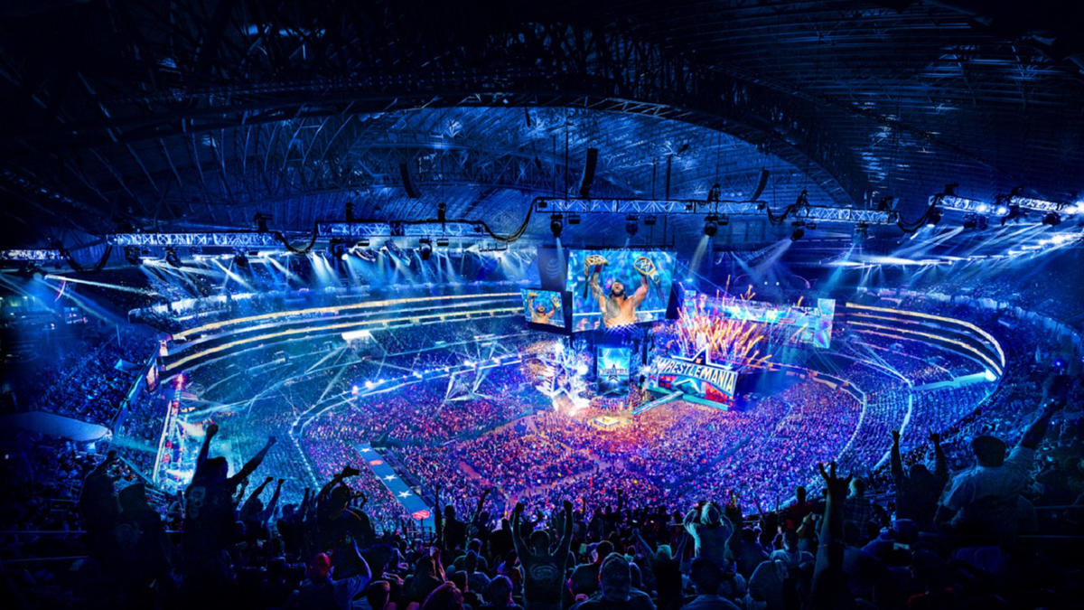 今年4月、米アーリントンで開催されたWWE年間最大の祭典レッスルマニア38大会（C）2022 WWE, Inc. All Rights Reserved.