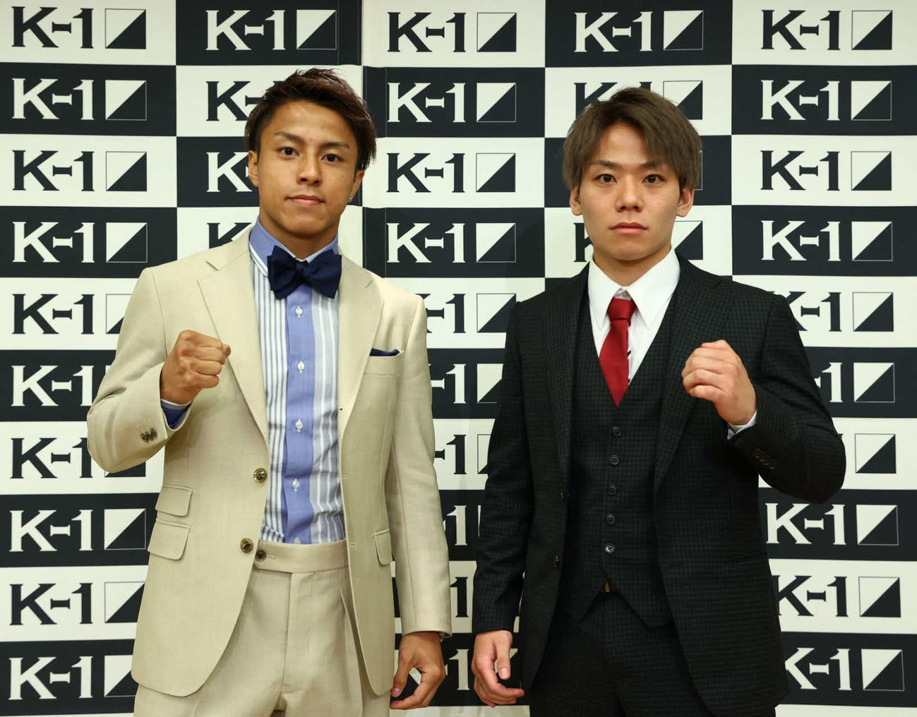 石井一成（左）と対戦相手の藤田和希（C）K－1