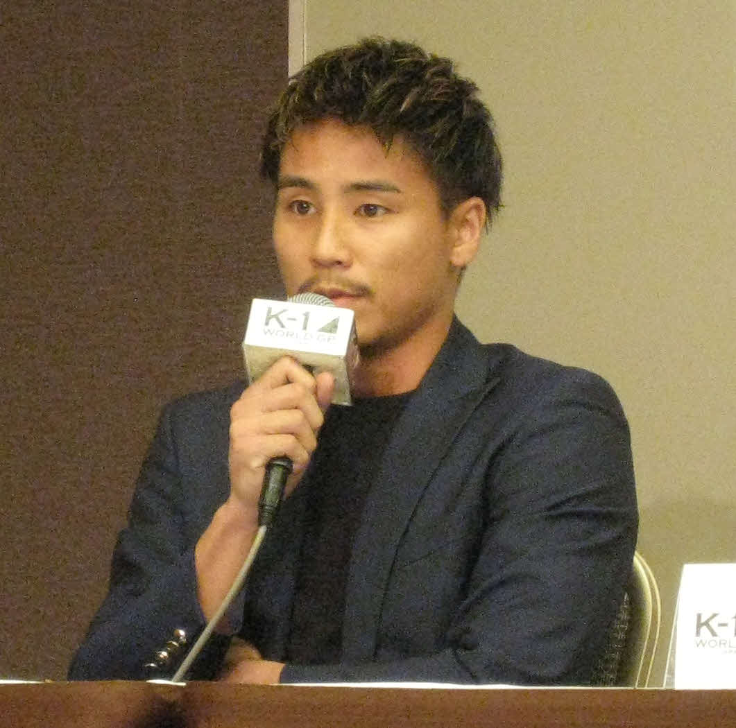 対戦カード発表会見での軍司泰斗（2022年6月撮影）
